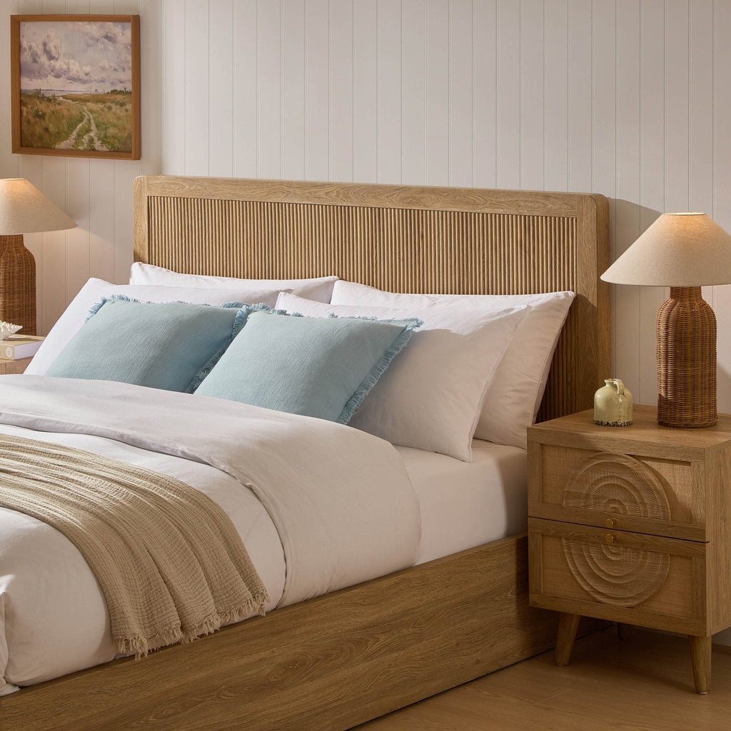 Hattie Ottoman Storage Bed - Light Wood