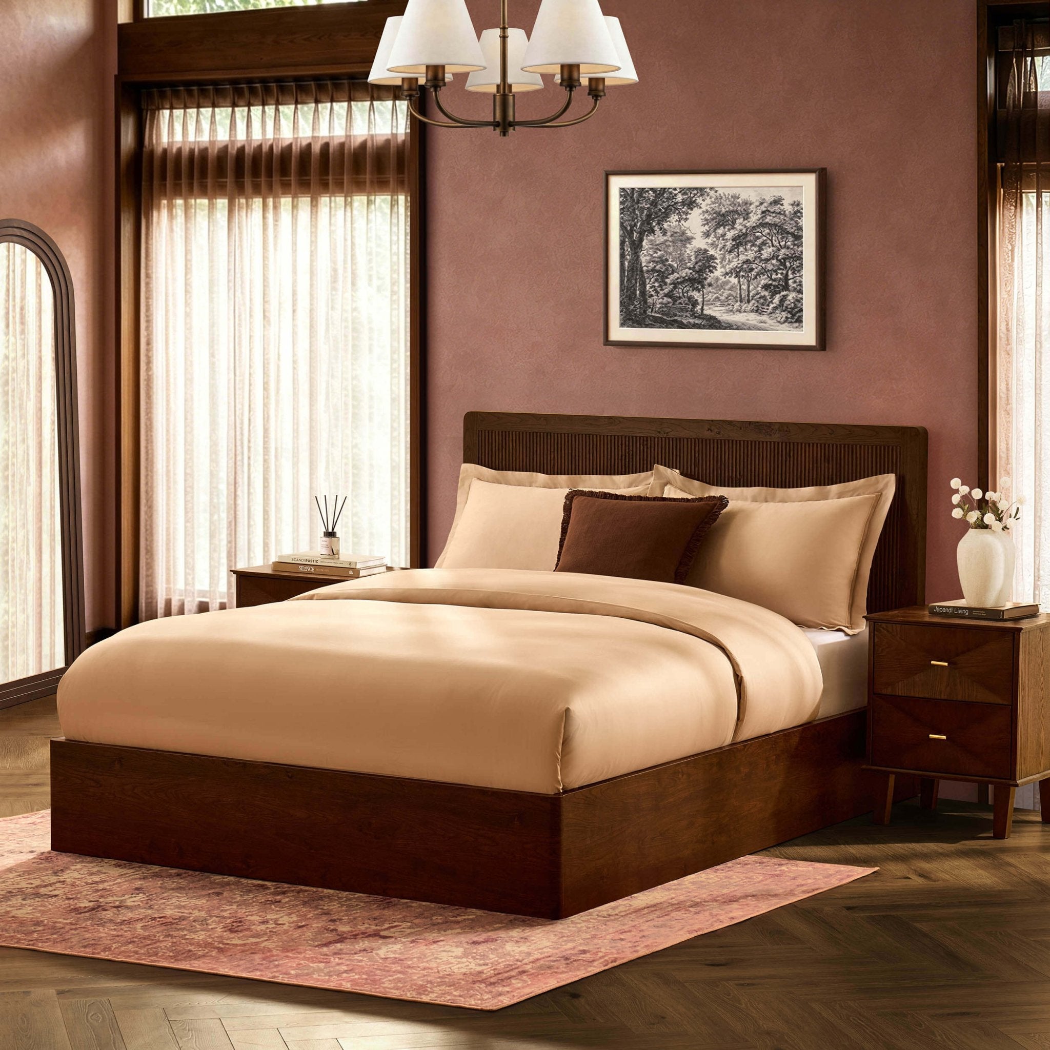 Hattie Ottoman Storage Bed - Wood Walnut