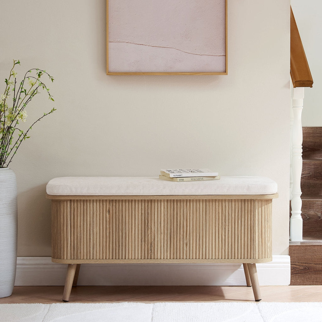 Hattie Storage Bench - Light Wood