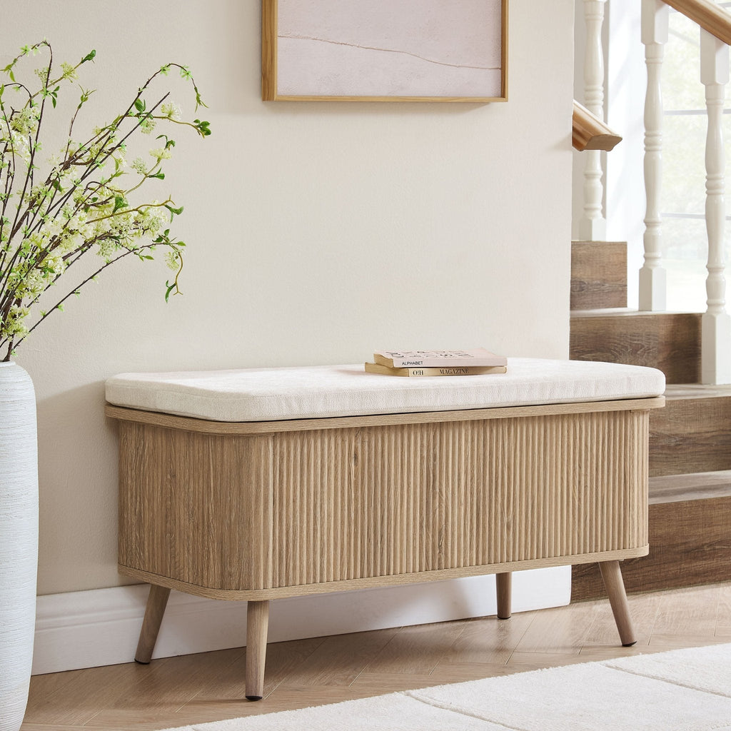 Hattie Storage Bench - Light Wood