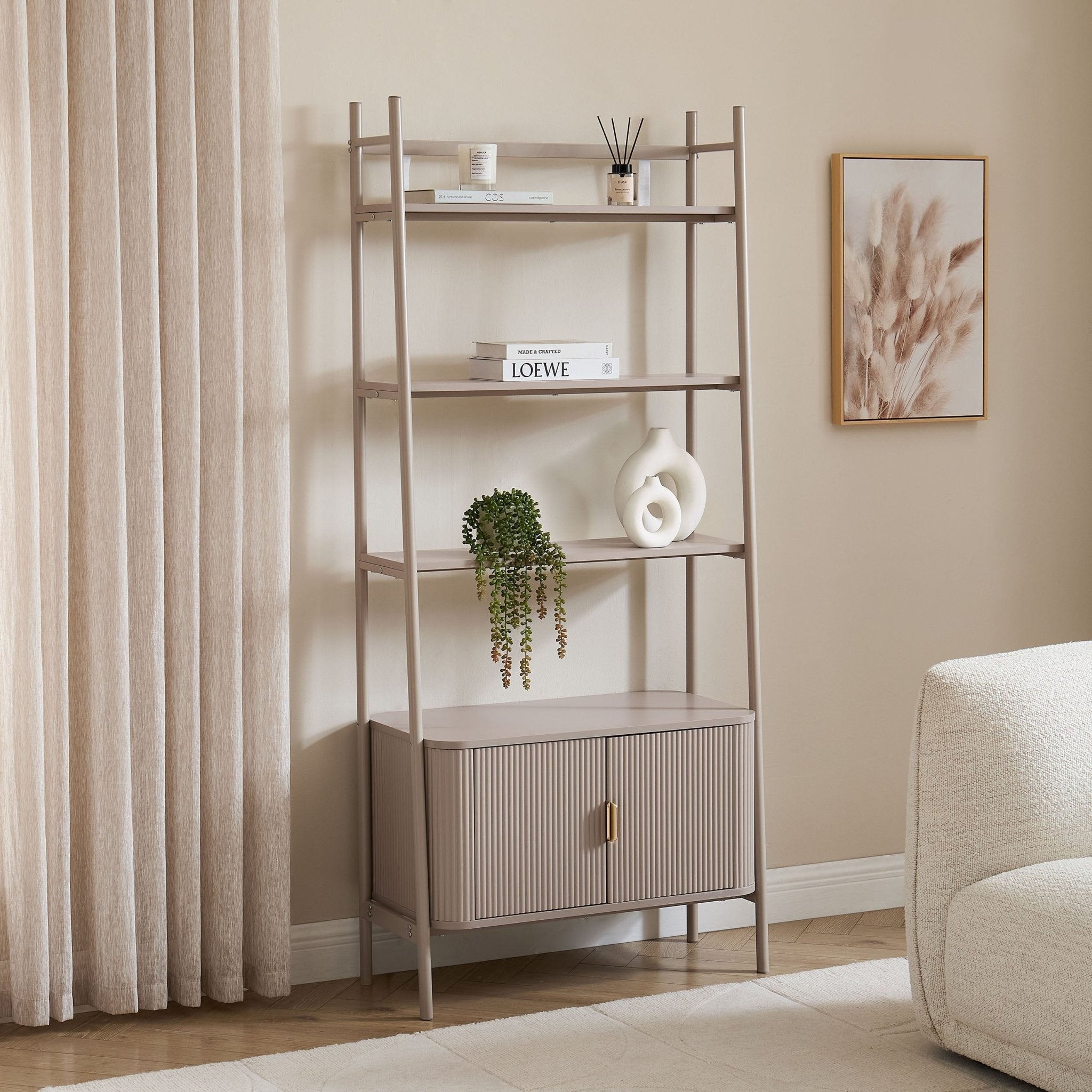 Hattie Shelving Unit - Taupe