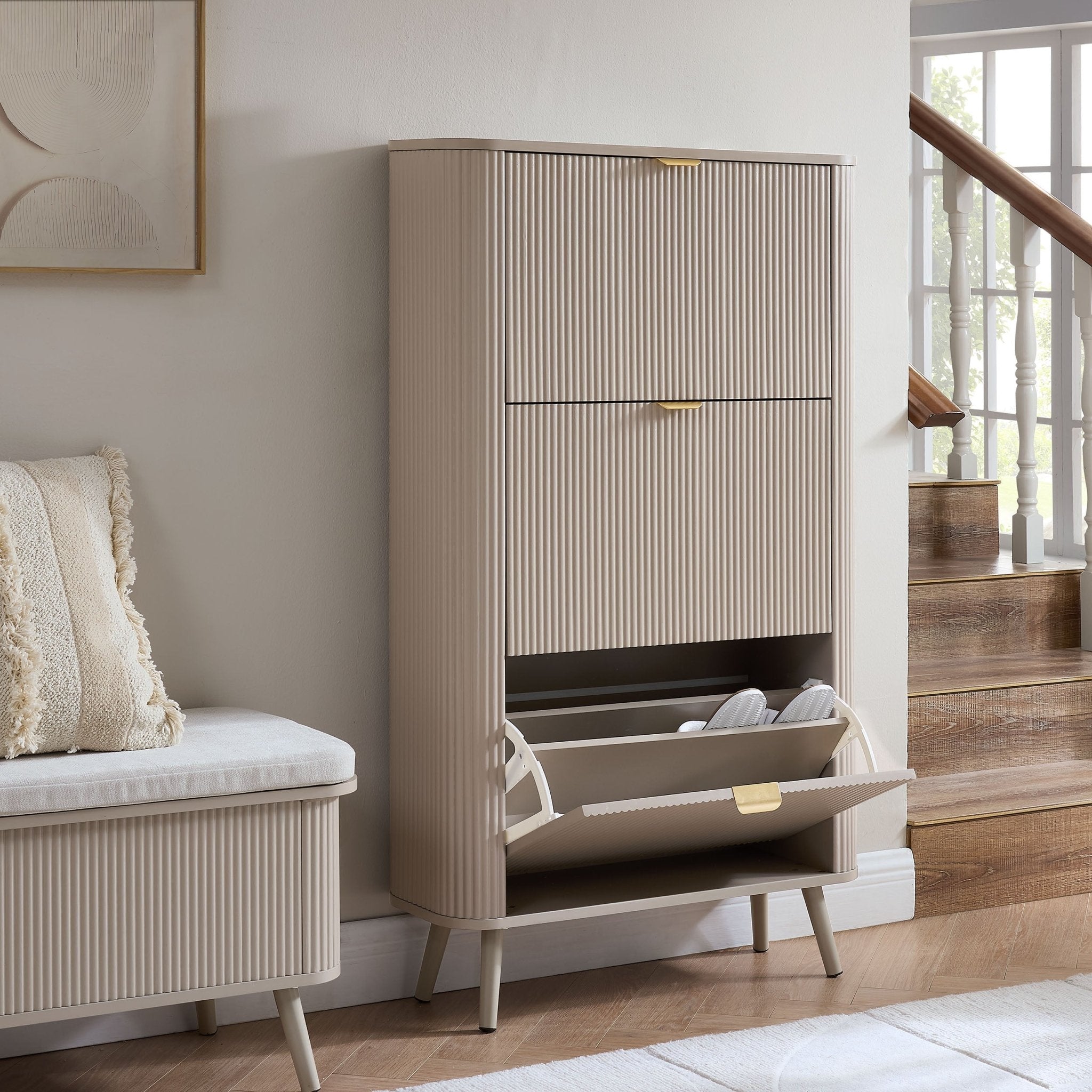Hattie Shoe Cabinet - Taupe