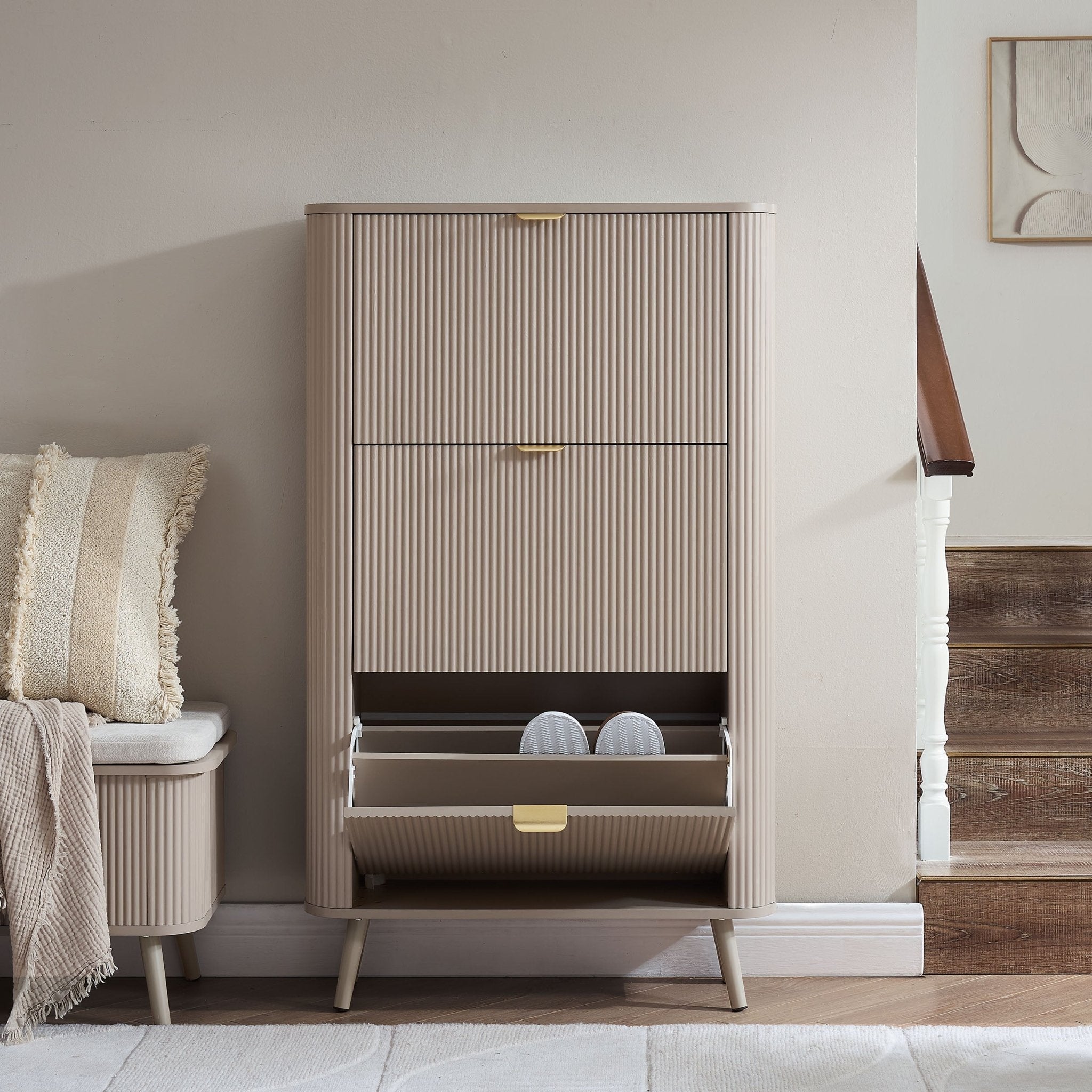 Hattie Shoe Cabinet - Taupe