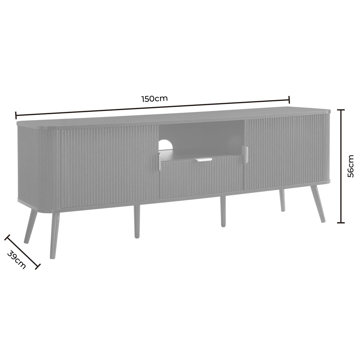 Hattie TV Unit for TVs up to 65"- Teal