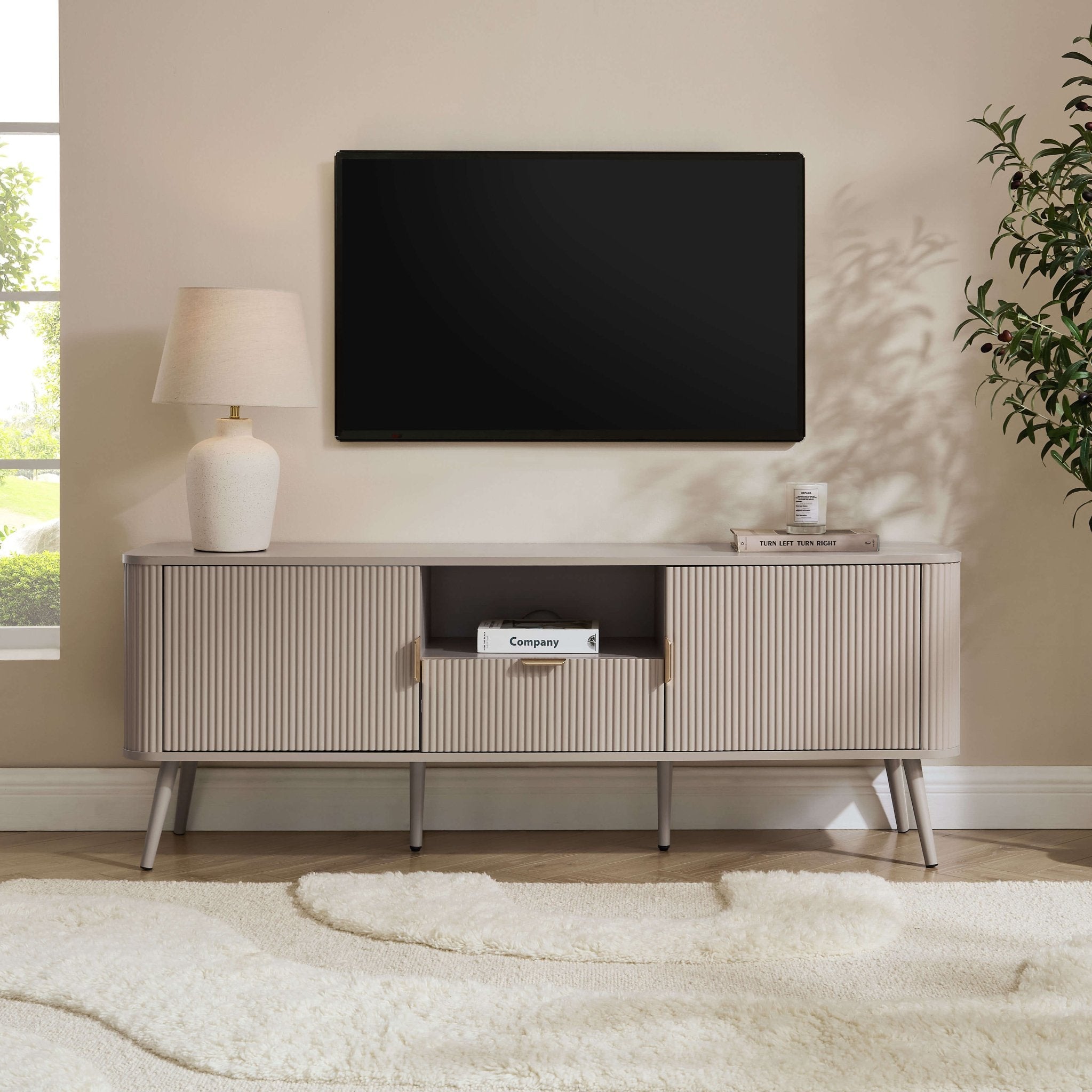 Hattie TV Unit for TVs up to 65" - Taupe