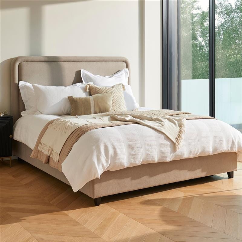 Robyn King Ottoman Bed - Soft Beige
