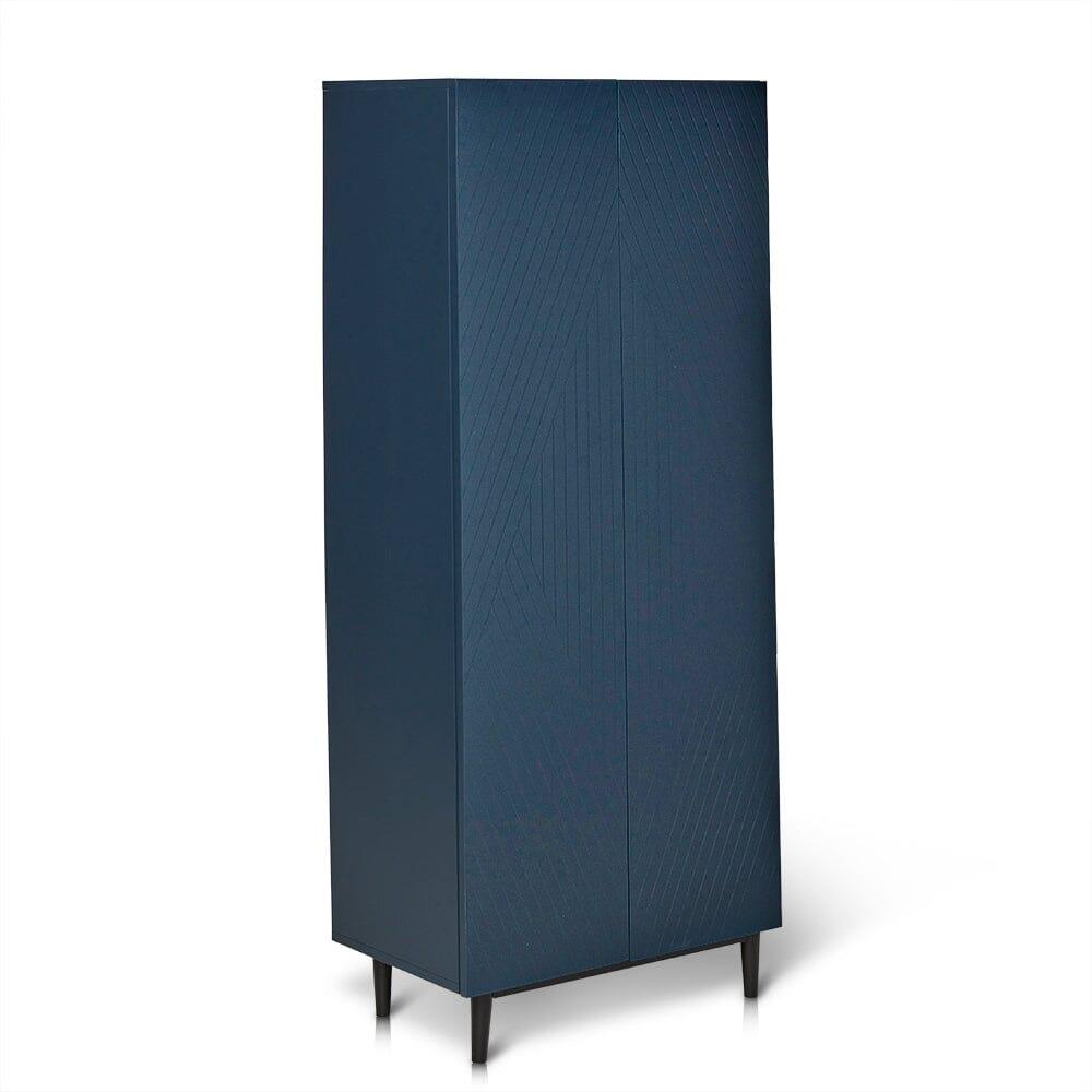 Jack Geometric Large Shoe Cabinet - 2 Door - Blue