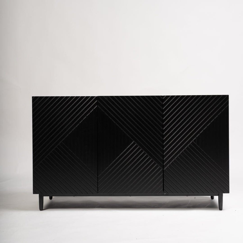 Jack 3 Door Large Sideboard - Geometric Black