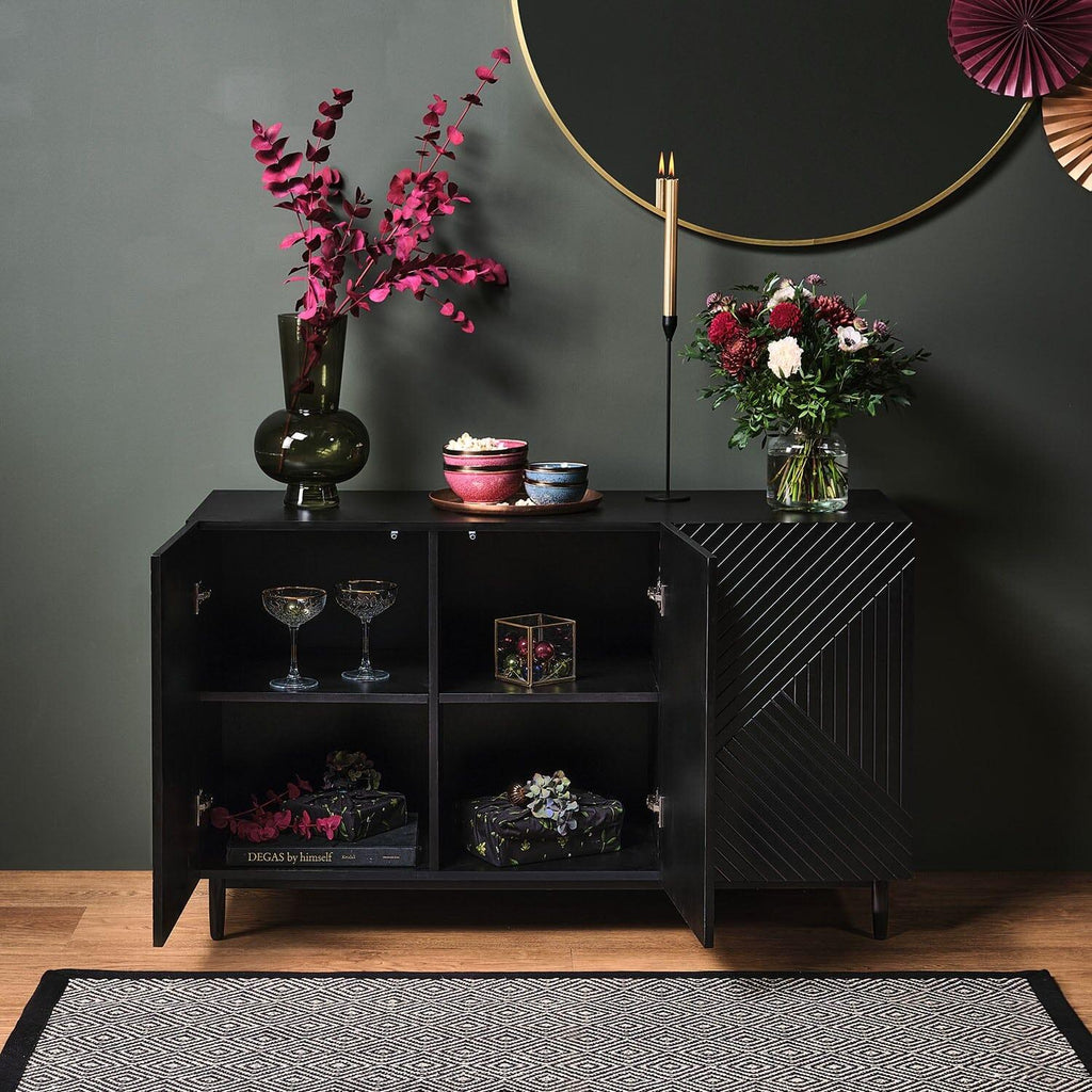 Jack 3 Door Large Sideboard - Geometric Black