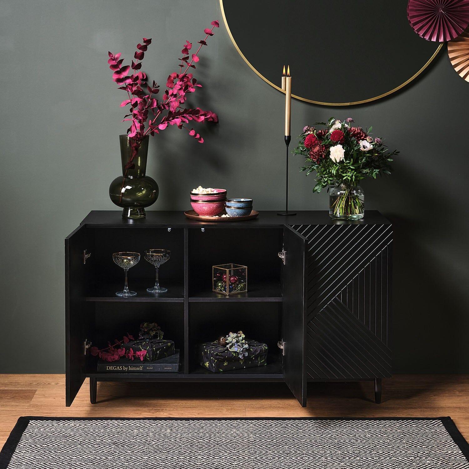 Jack 3 Door Large Sideboard - Geometric Black