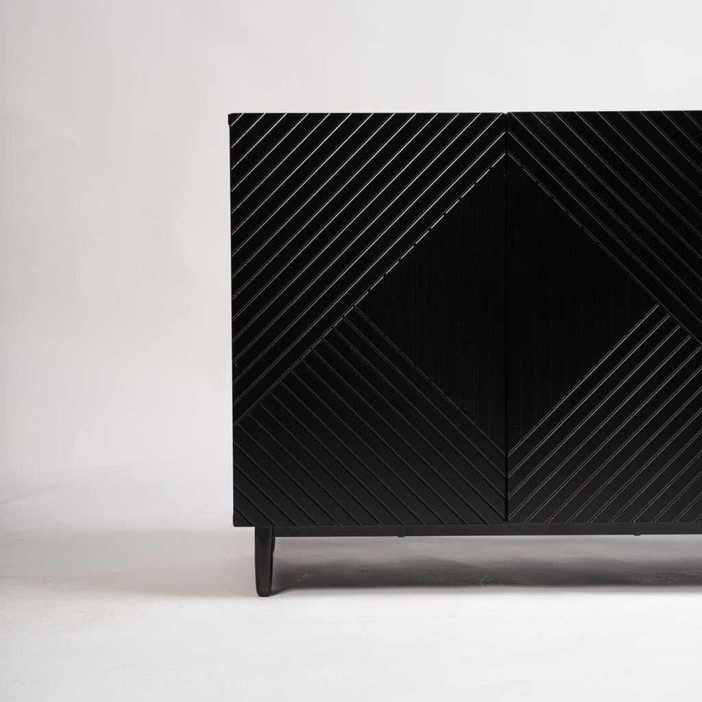 Jack 3 Door Large Sideboard - Geometric Black