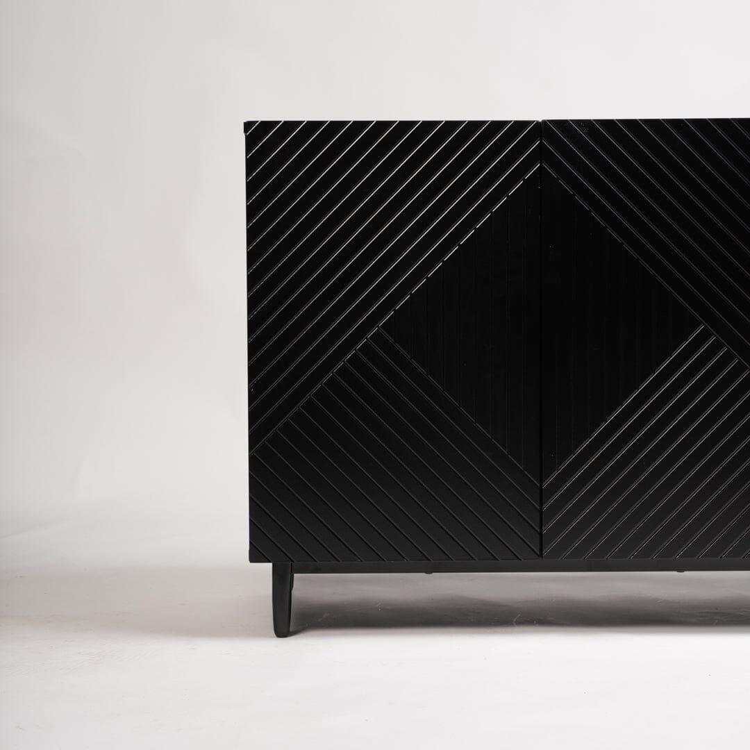Jack 3 Door Large Sideboard - Geometric Black