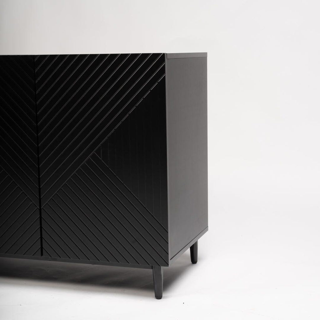 Jack 3 Door Large Sideboard - Geometric Black