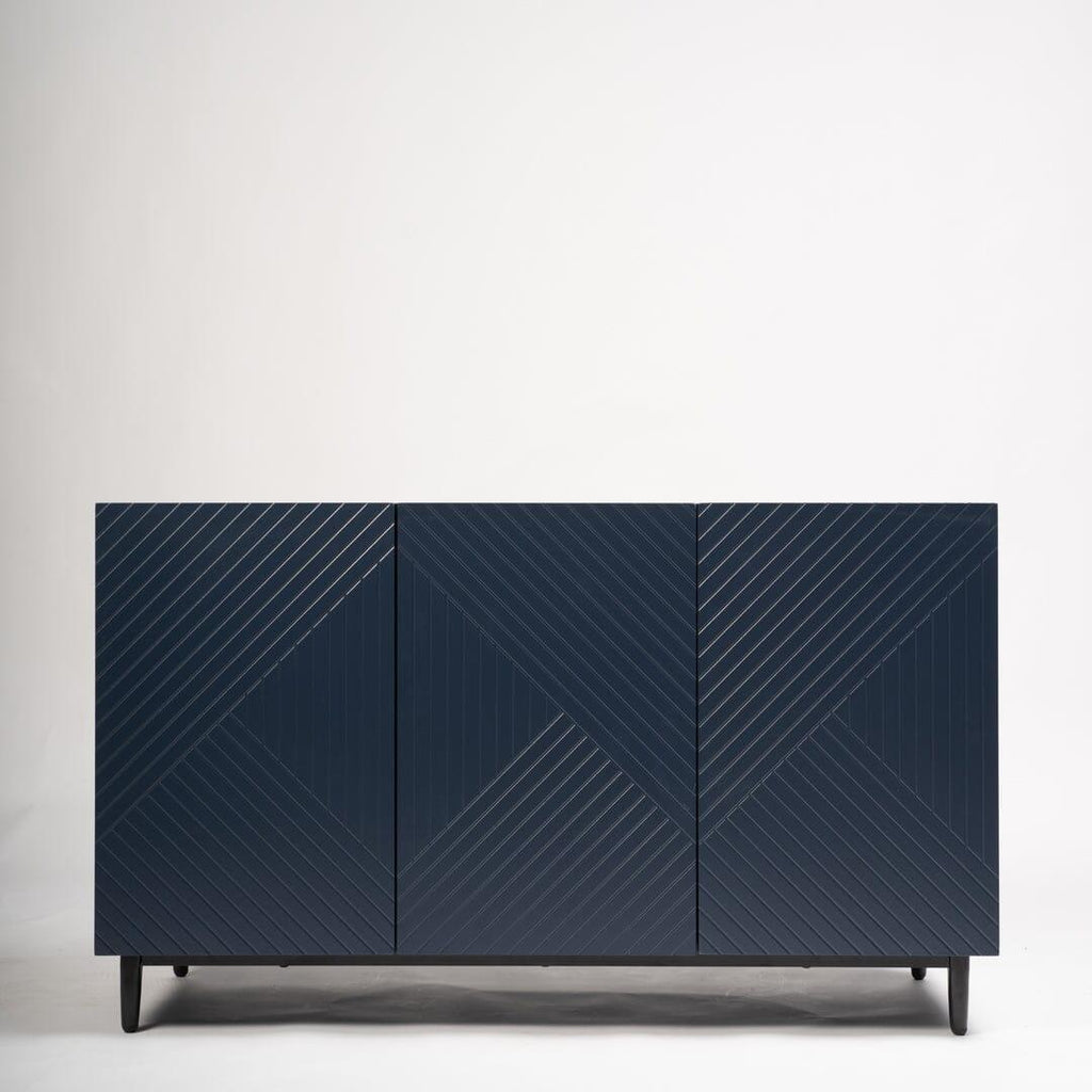 Jack 3 Door Large Sideboard - Geometric Blue