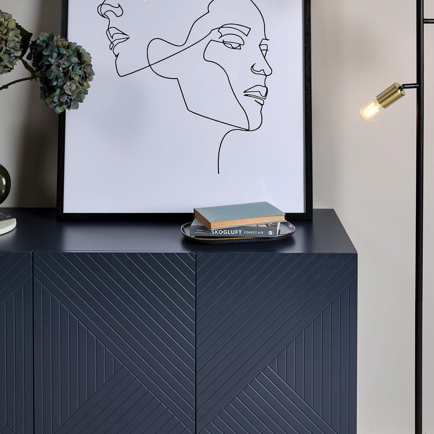 Jack 3 Door Large Sideboard - Geometric Blue
