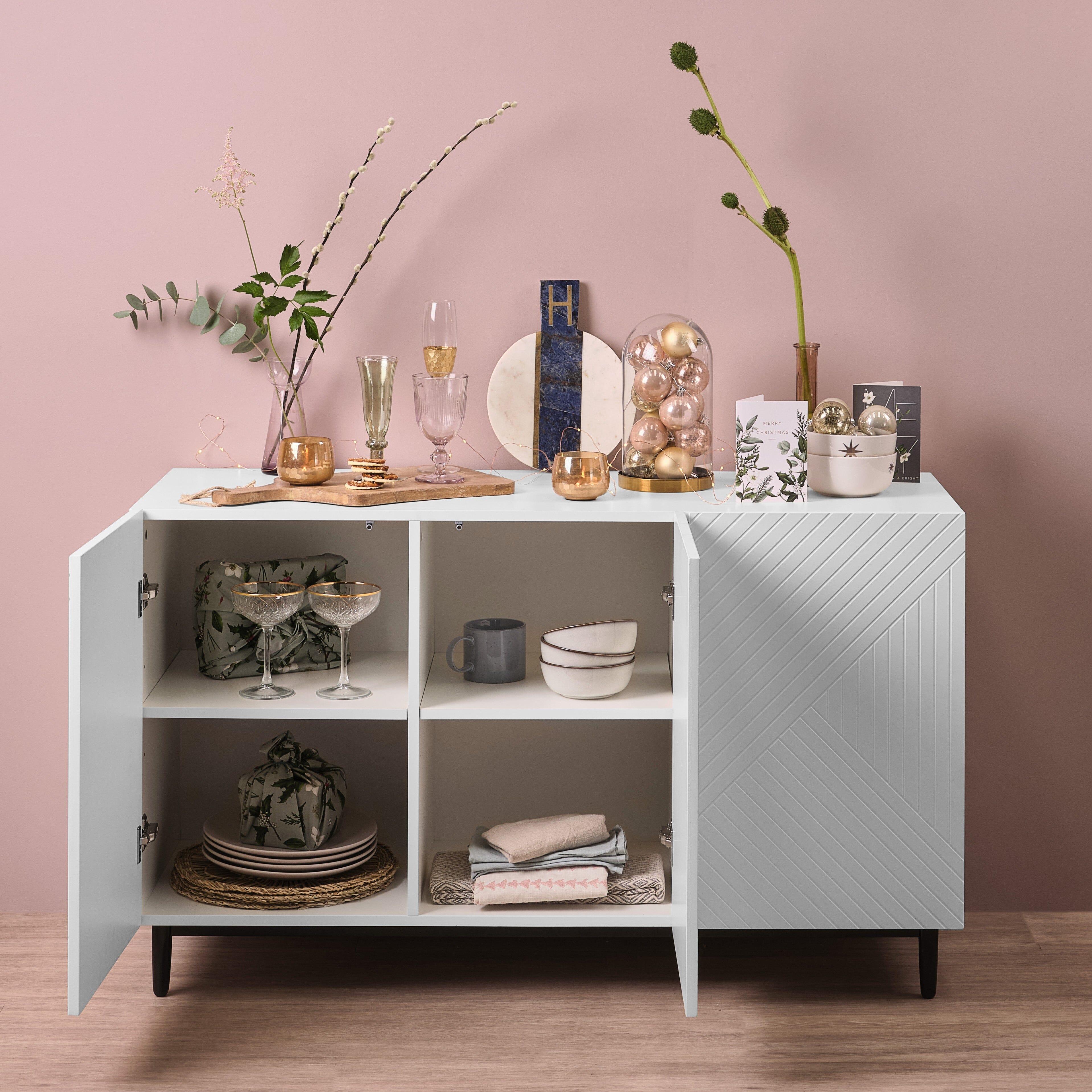 Jack 3 Door Large Sideboard - Geometric White