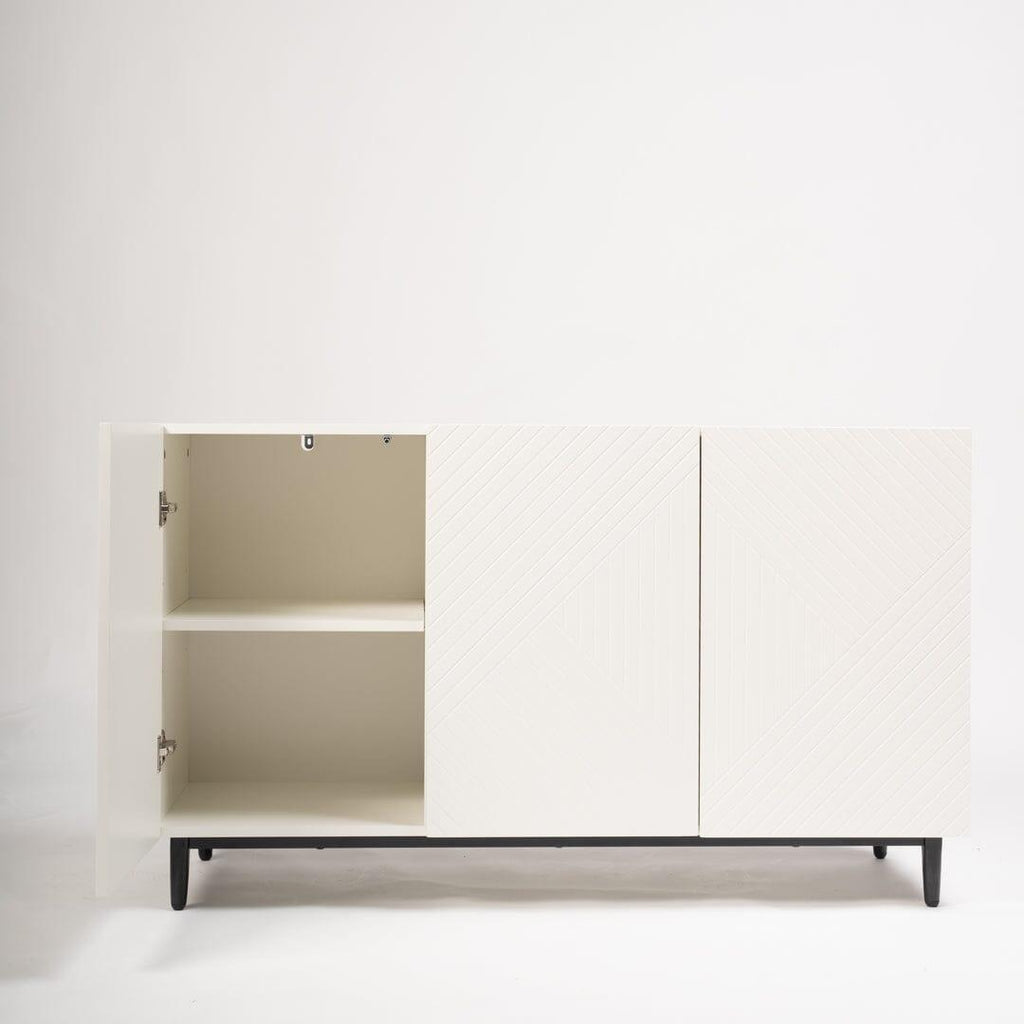 Jack 3 Door Large Sideboard - Geometric White