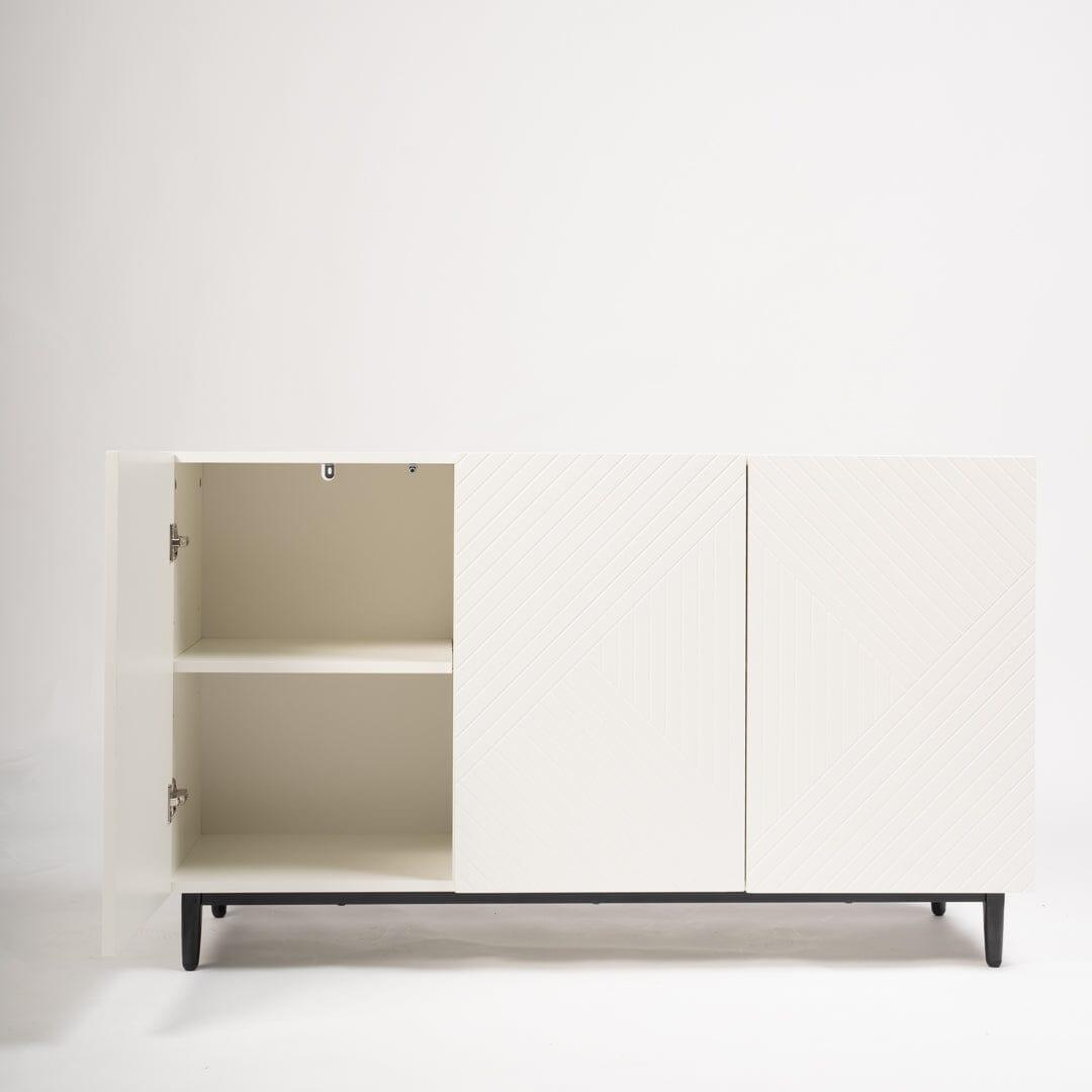 Jack 3 Door Large Sideboard - Geometric White