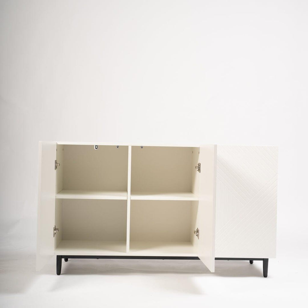 Jack 3 Door Large Sideboard - Geometric White