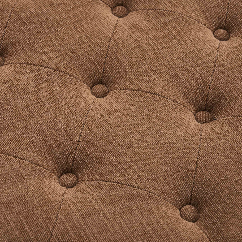 Knaresborough Button Back Coffee Table Pouffe - Chenille Caramel