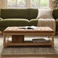 Knaresborough Button Back Coffee Table Pouffe - Chenille Caramel