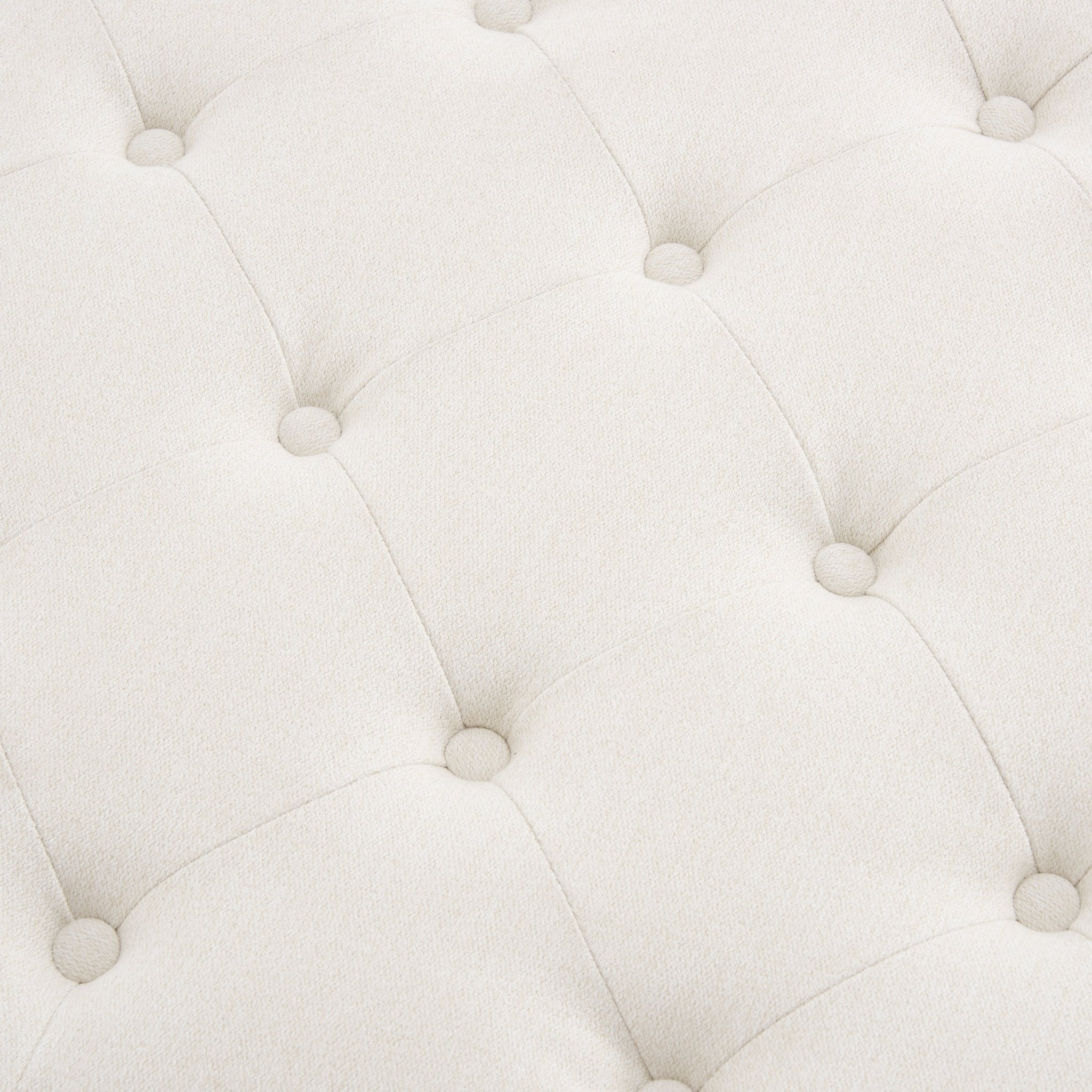 Knaresborough Button Back Coffee Table Pouffe - Cream Linen