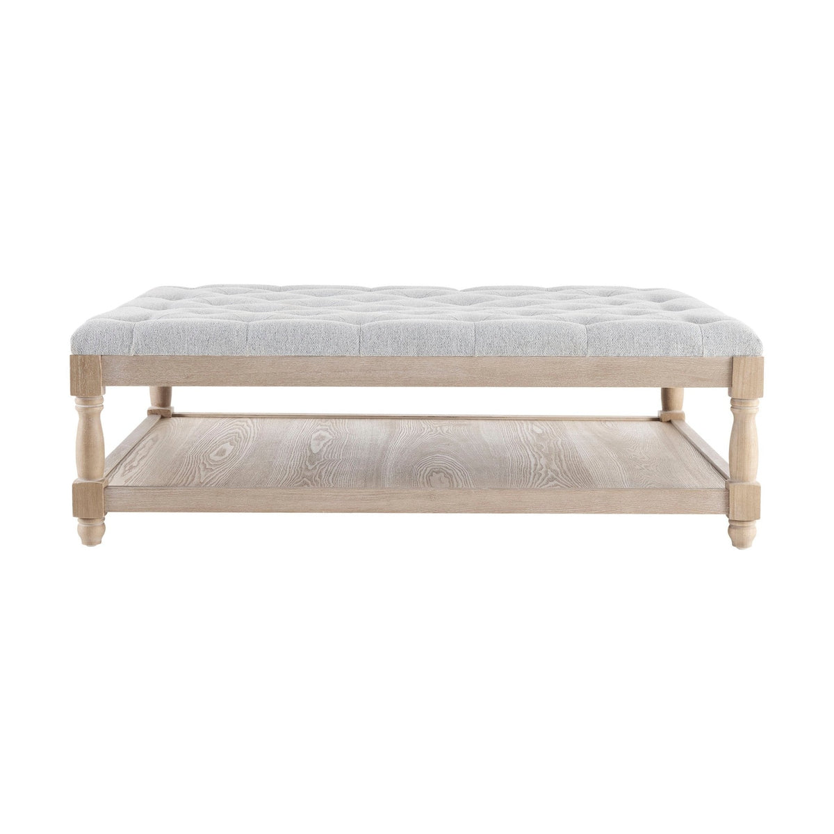 Knaresborough Button Back Coffee Table Pouffe - Light Grey