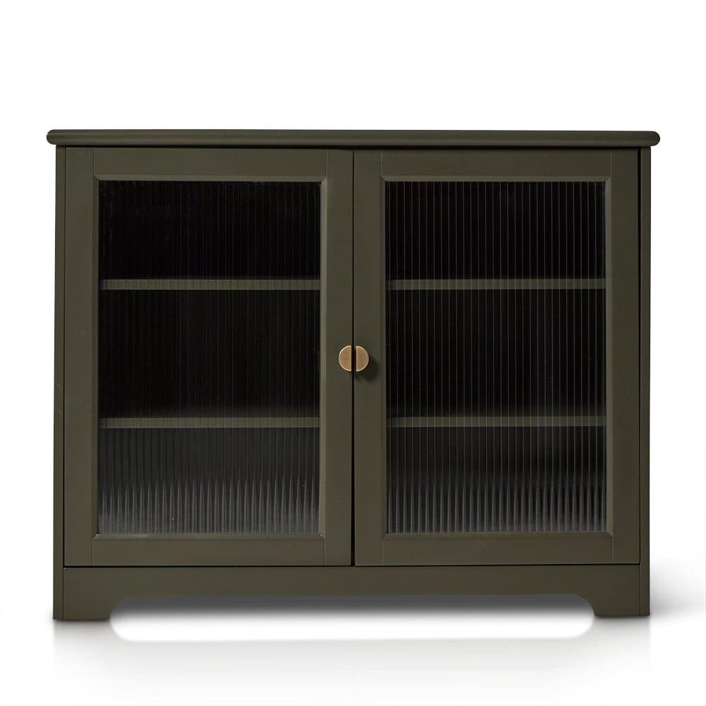 Lua 2 Door Small Sideboard - Fir Green with Glass Door