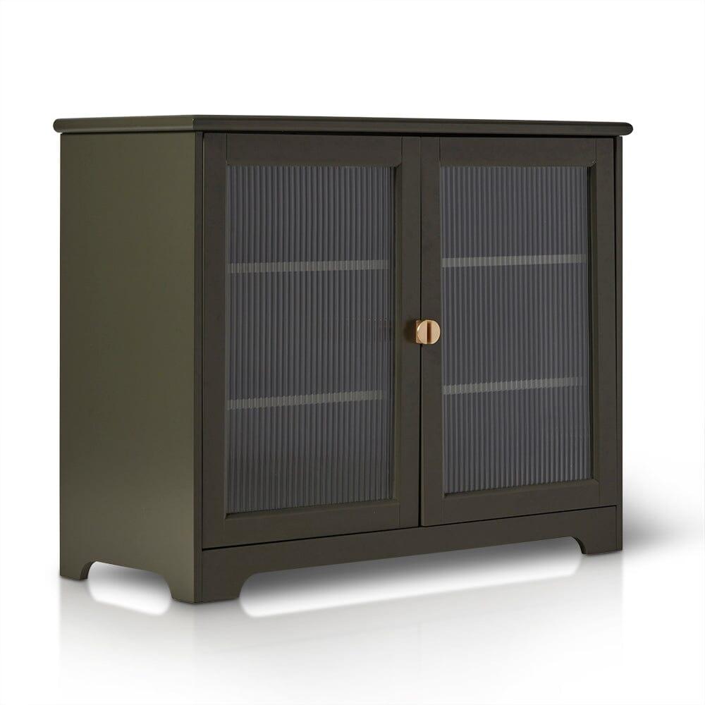 Lua 2 Door Small Sideboard - Fir Green with Glass Door