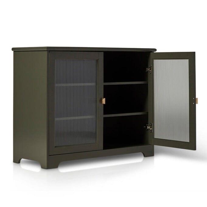 Lua 2 Door Small Sideboard - Fir Green with Glass Door