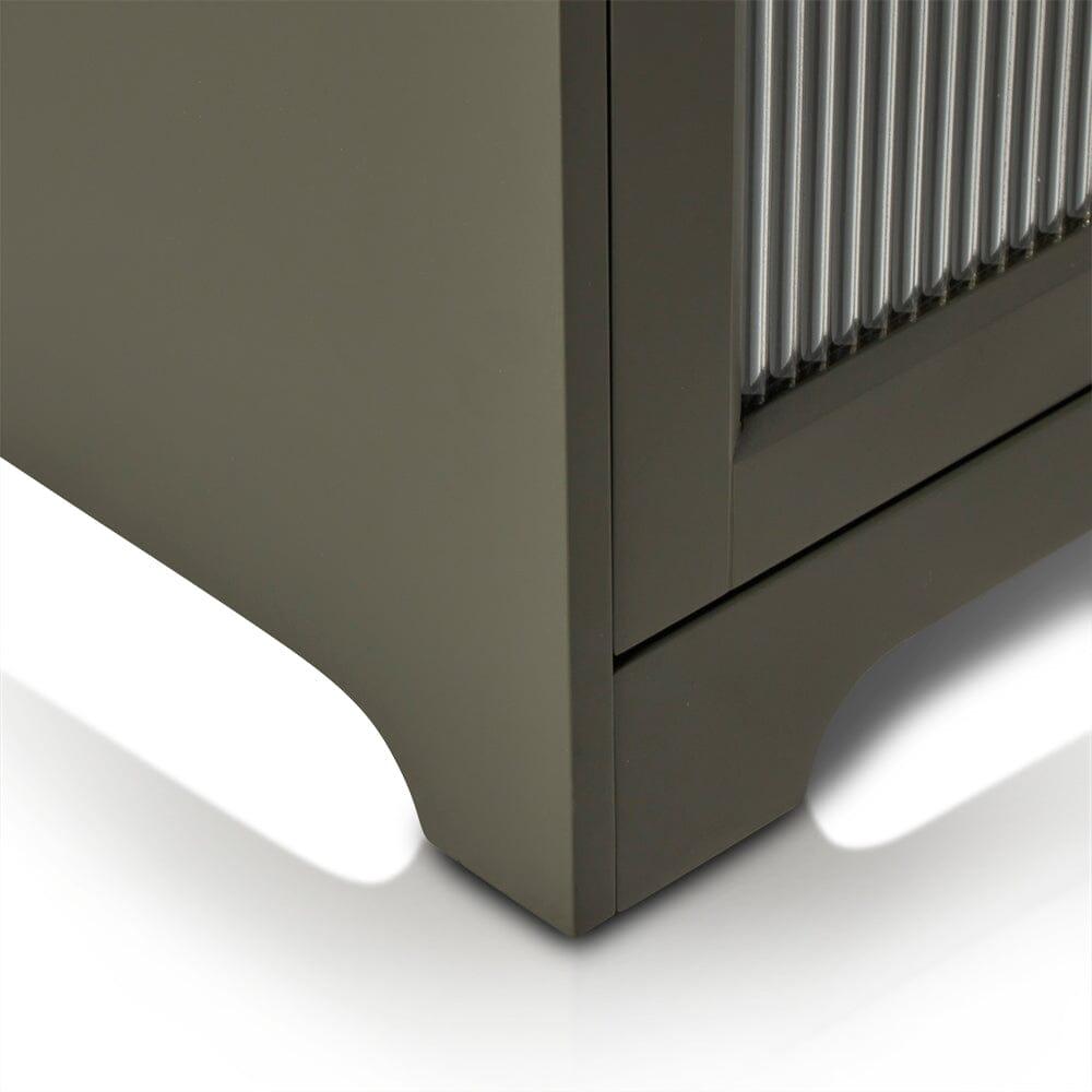 Lua 2 Door Small Sideboard - Fir Green with Glass Door