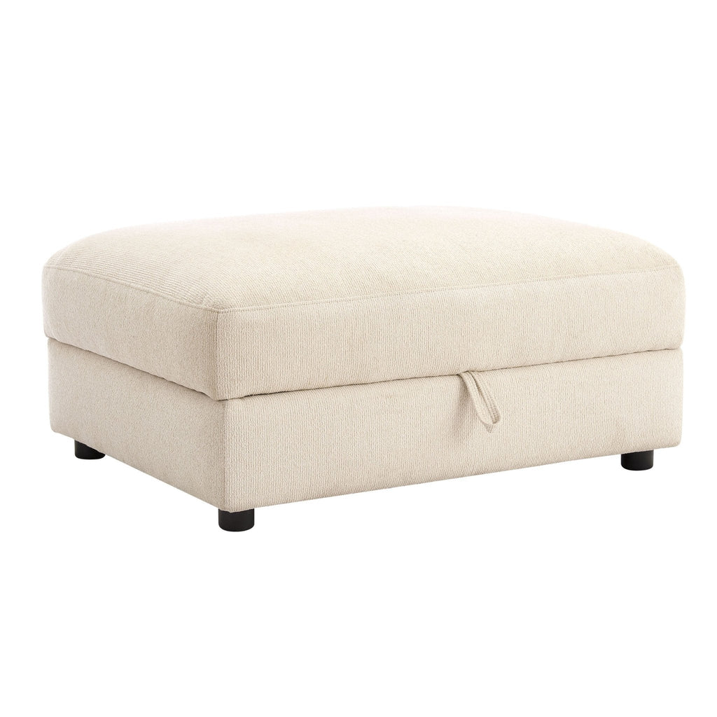 Lyon Storage Pouffe - Speckled Sand Boucle