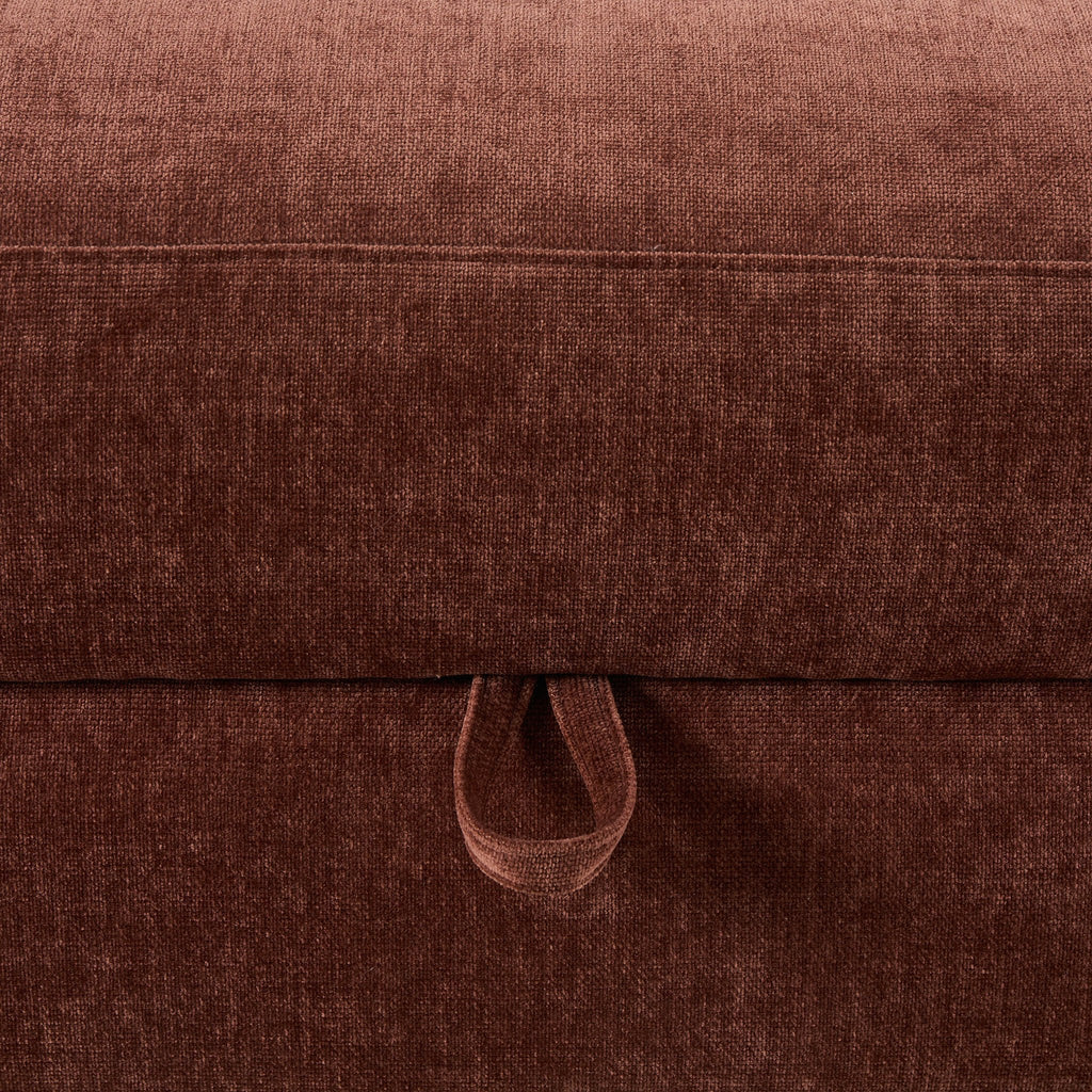 Lyon Storage Pouffe - Chenille Dark Rust