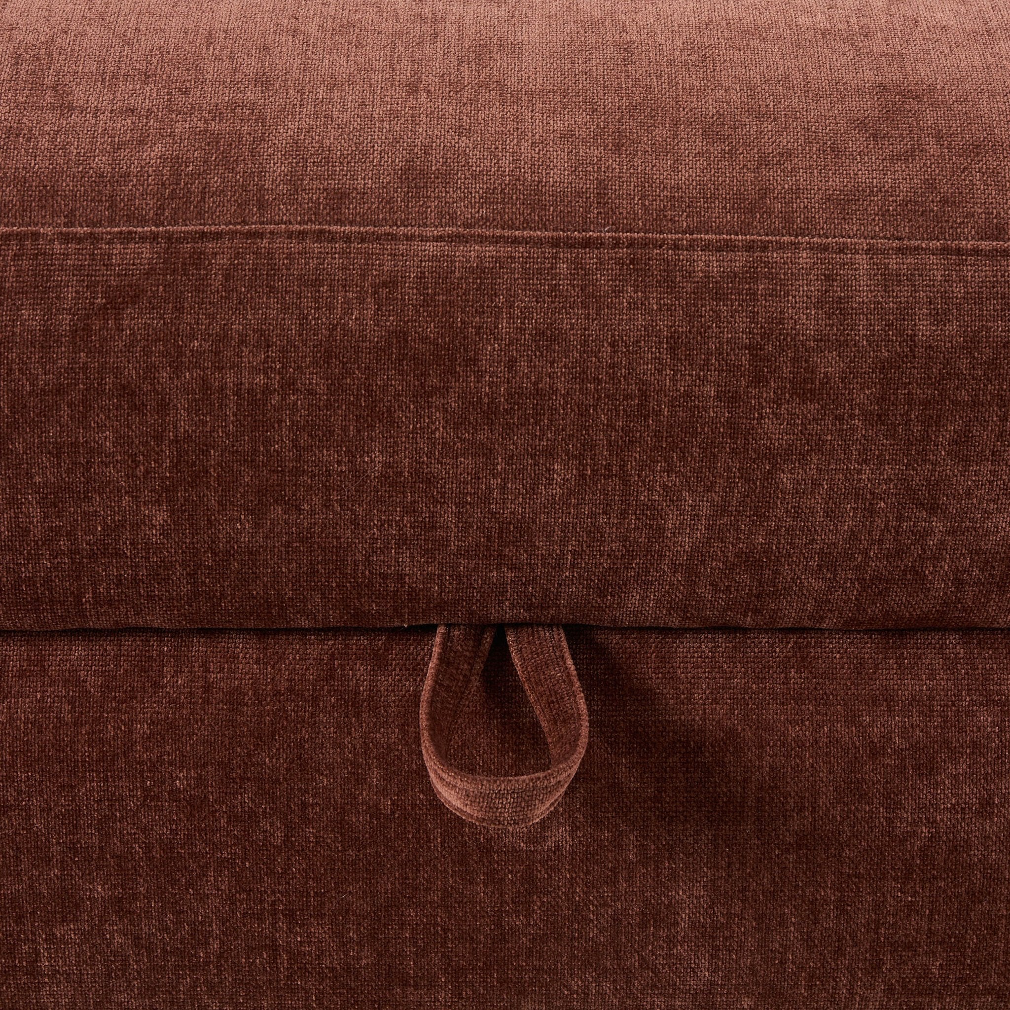 Lyon Storage Pouffe - Chenille Dark Rust
