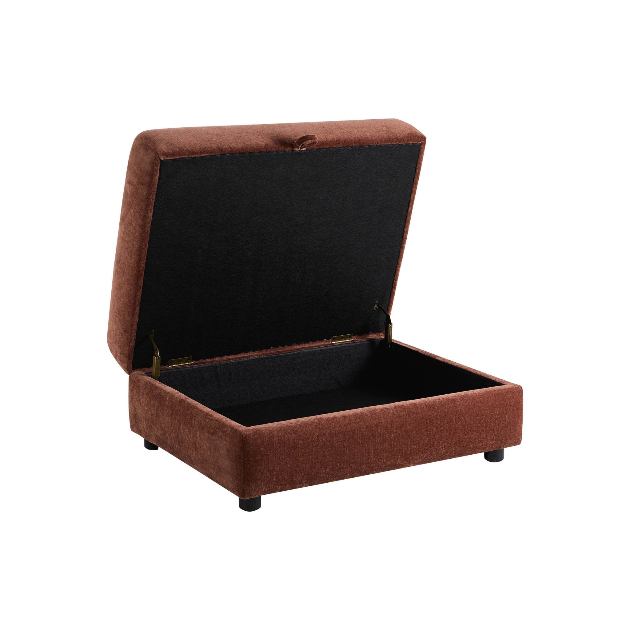 Lyon Storage Pouffe - Chenille Dark Rust