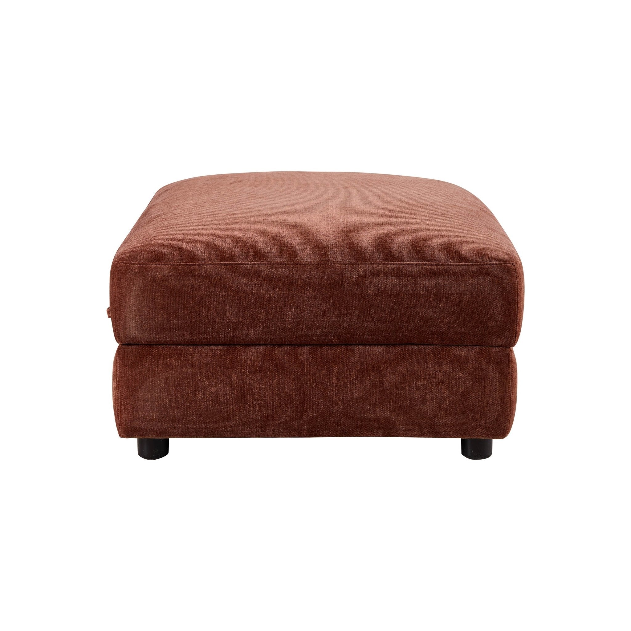 Lyon Storage Pouffe - Chenille Dark Rust