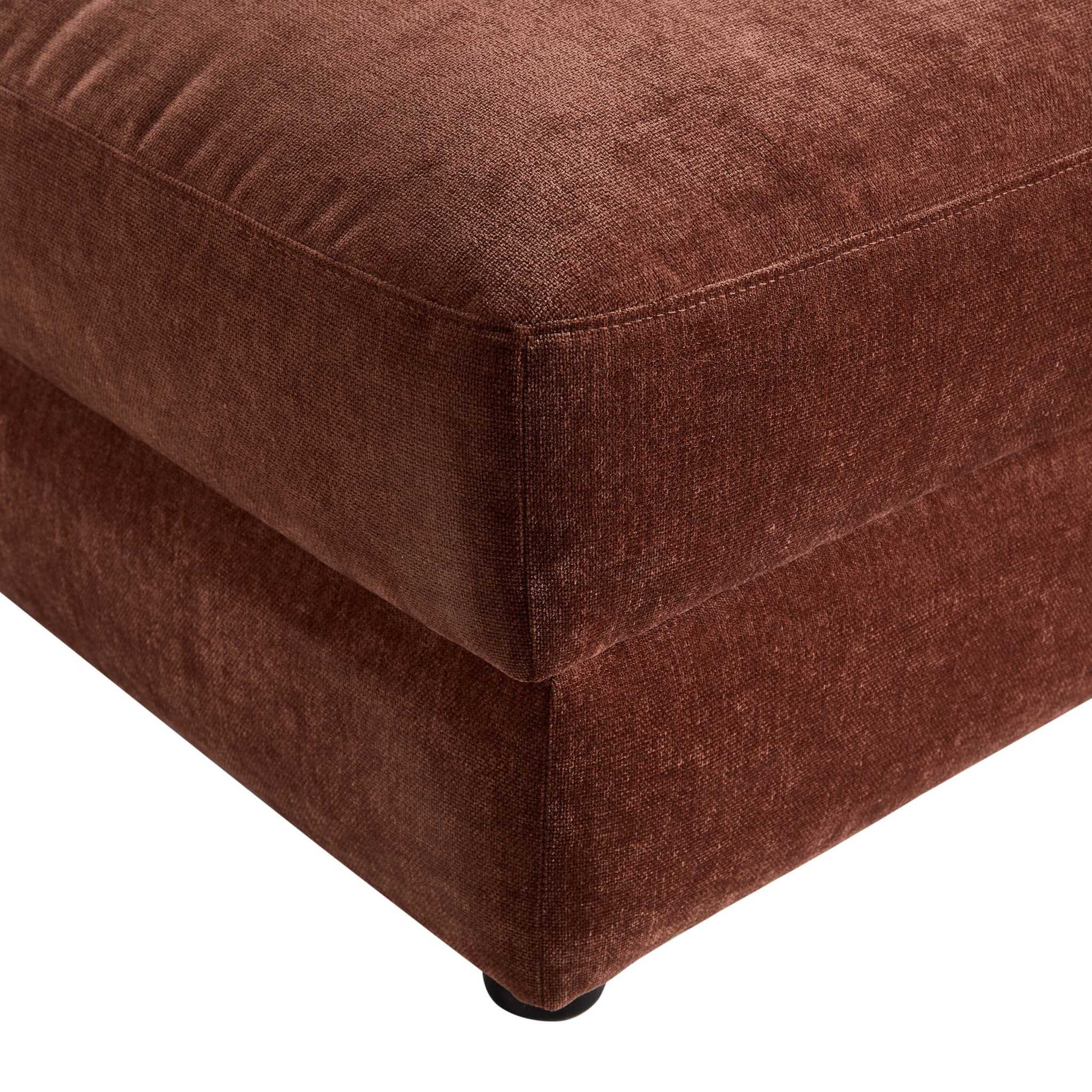 Lyon Storage Pouffe - Chenille Dark Rust