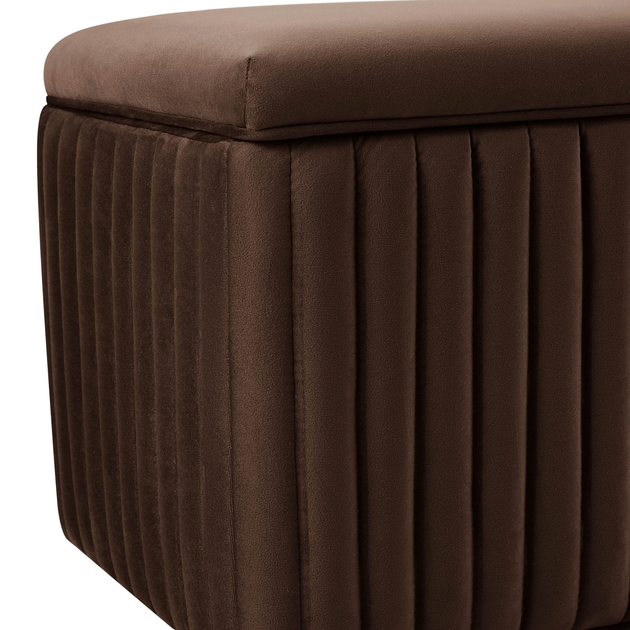 Melrose Ribbed Ottoman Storage Bench - Cappuccino