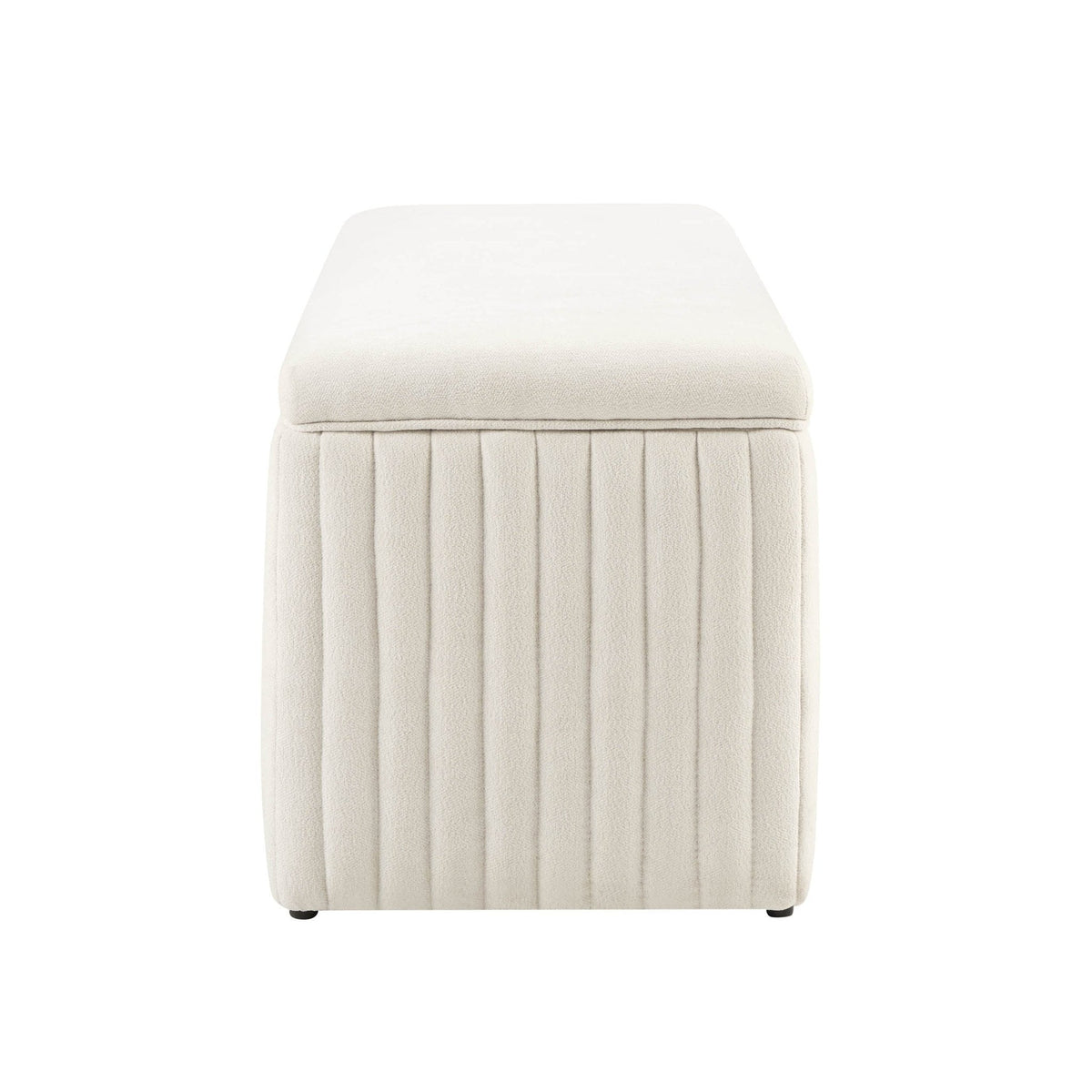 Melrose Ribbed Ottoman Storage Bench - Chenille Ivory