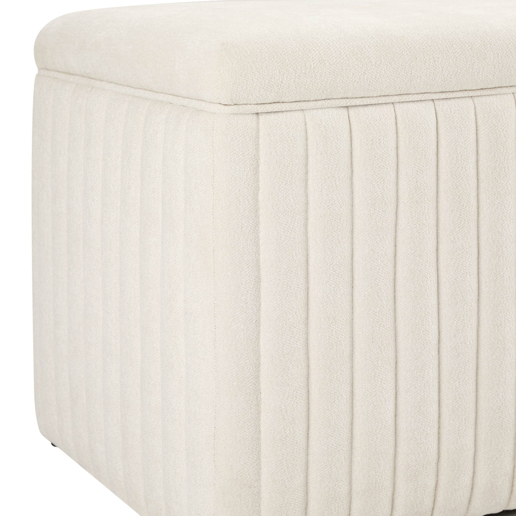 Melrose Ribbed Ottoman Storage Bench - Chenille Ivory