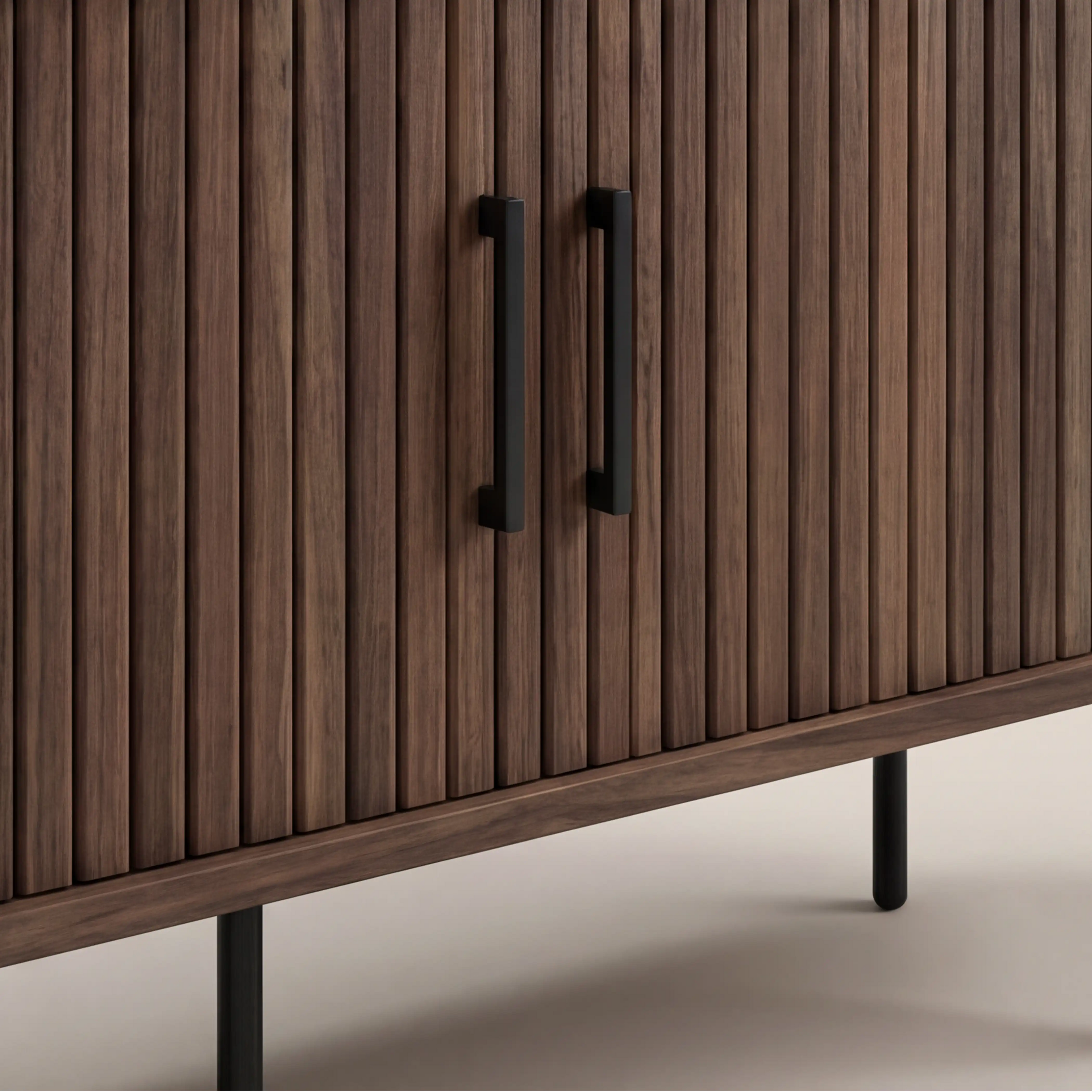 Mika Wooden TV Stand | Walnut & Black