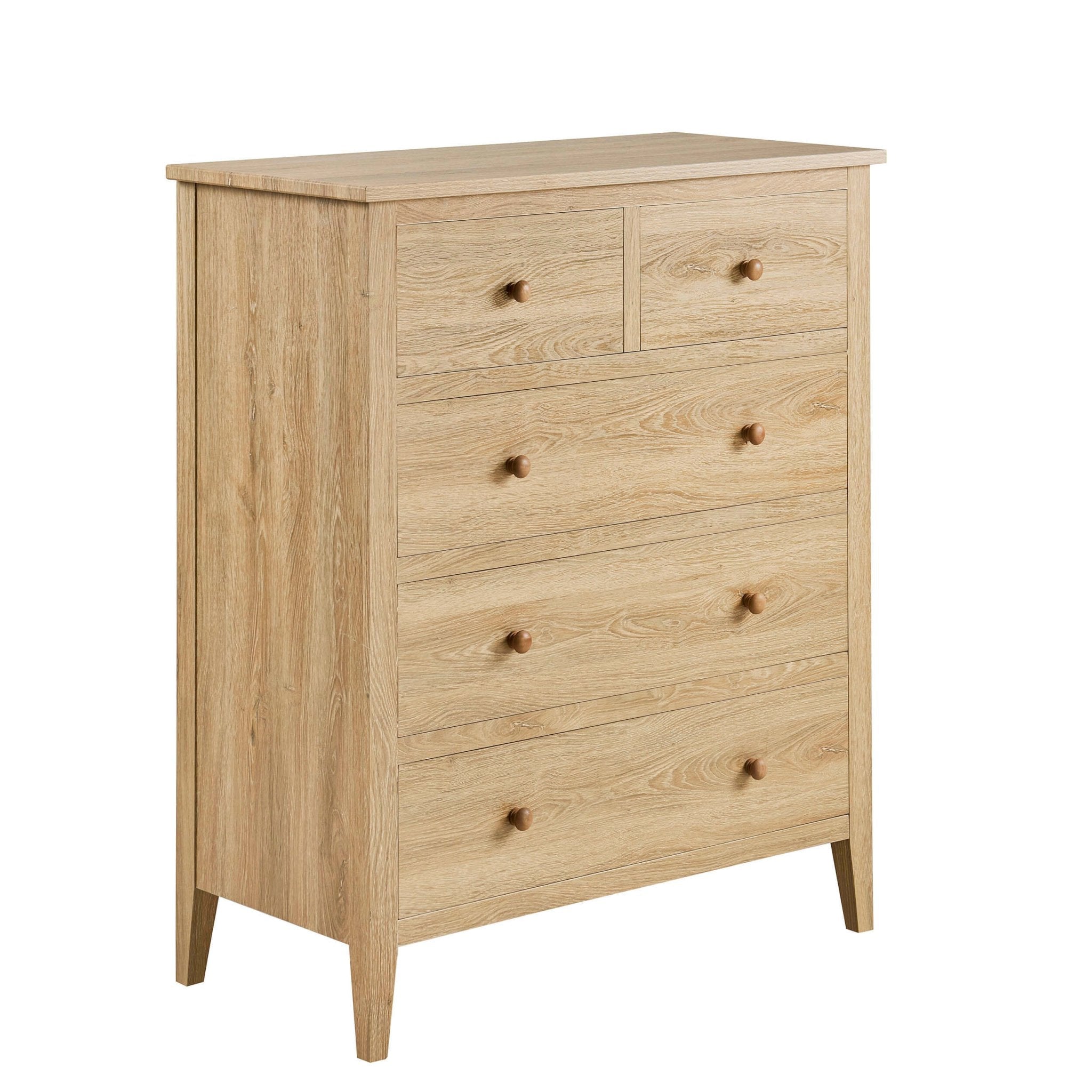 Nell 5 Drawer Chest - Light Wood