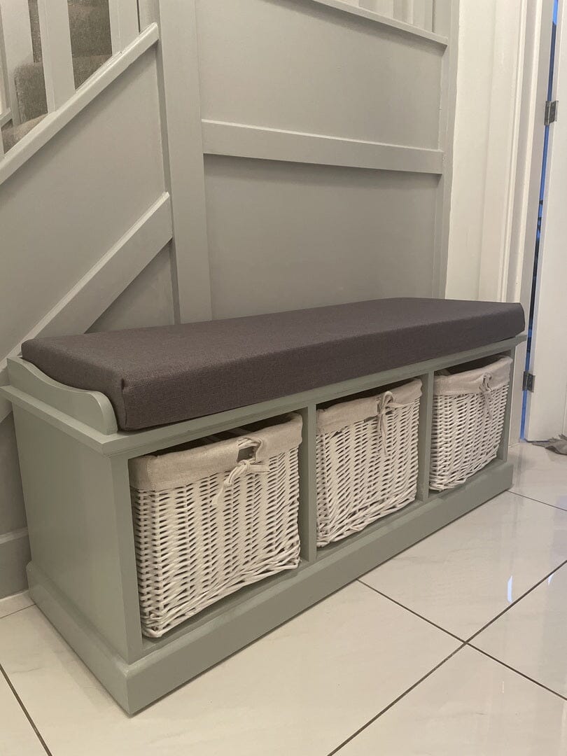 Fyfield 3 Seater Hallway Storage Bench with Storage - Grey