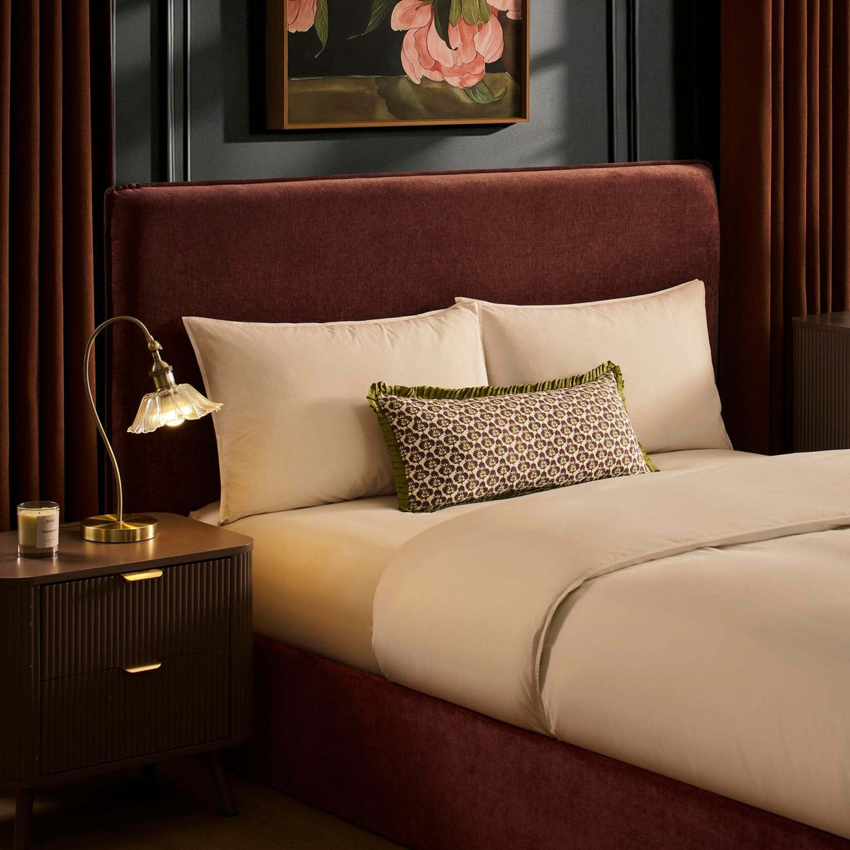 Oslo Ottoman Storage Bed - Chenille Dark Rust