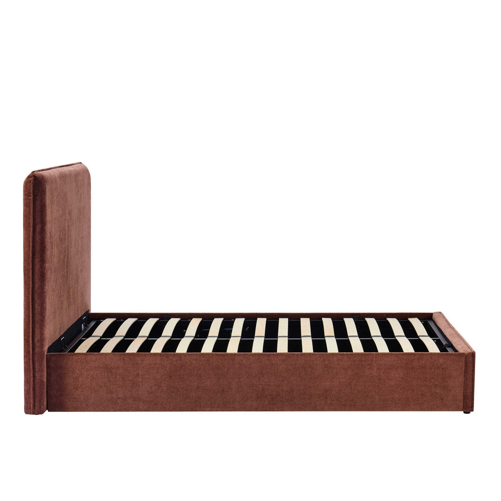 Oslo Ottoman Storage Bed - Chenille Dark Rust
