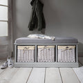 OUTLET - Fyfield 3 Seater Hallway Storage Bench with Storage - Grey