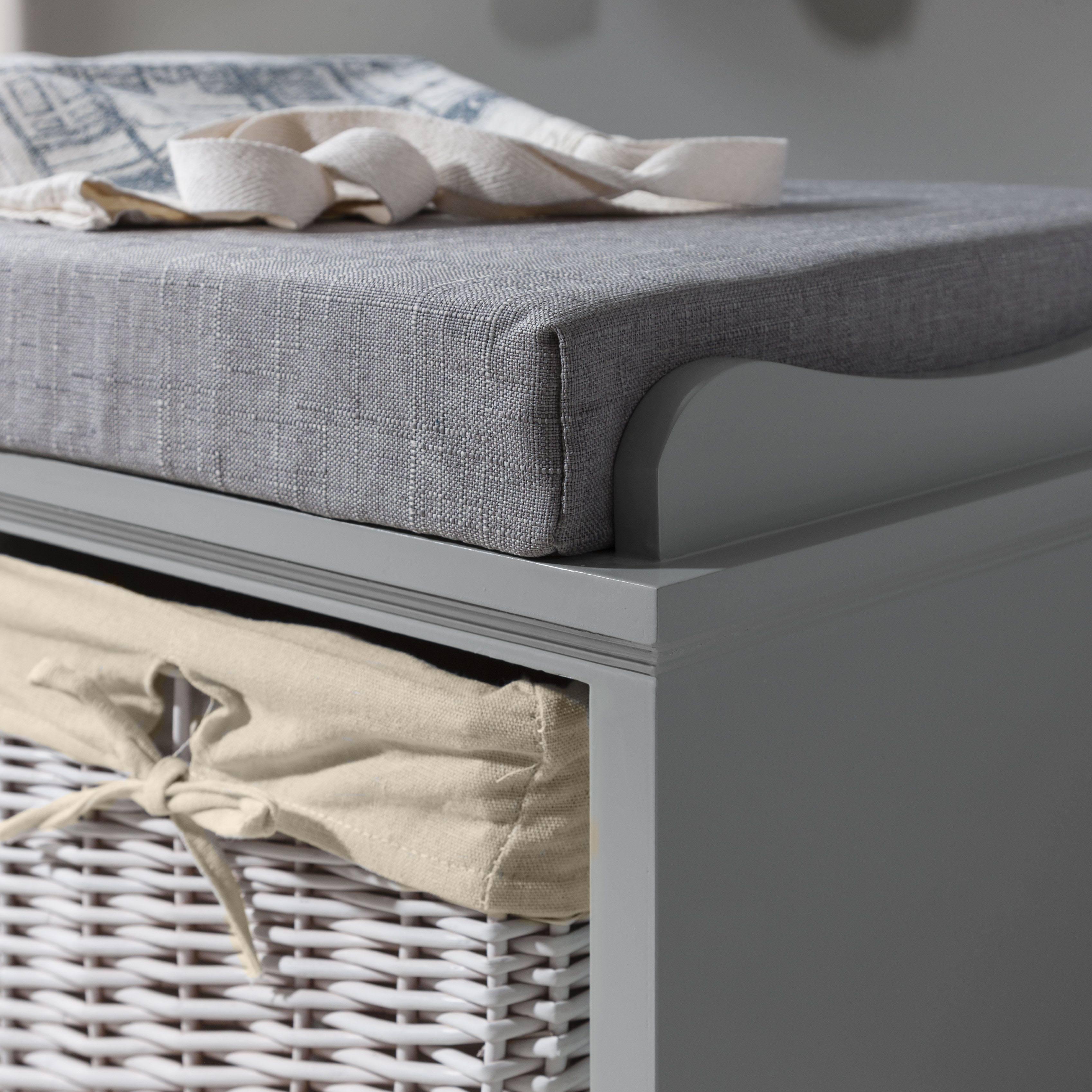 OUTLET - Fyfield 3 Seater Hallway Storage Bench with Storage - Grey
