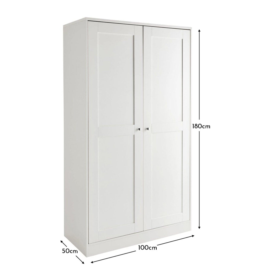 Stevie Double Wardrobe - White