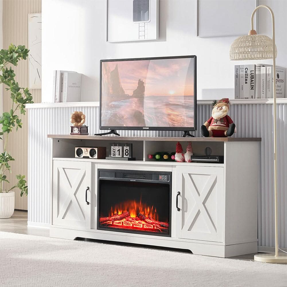 54inch W Freestanding Fireplaces Recessed Electric Fireplace TV Stand