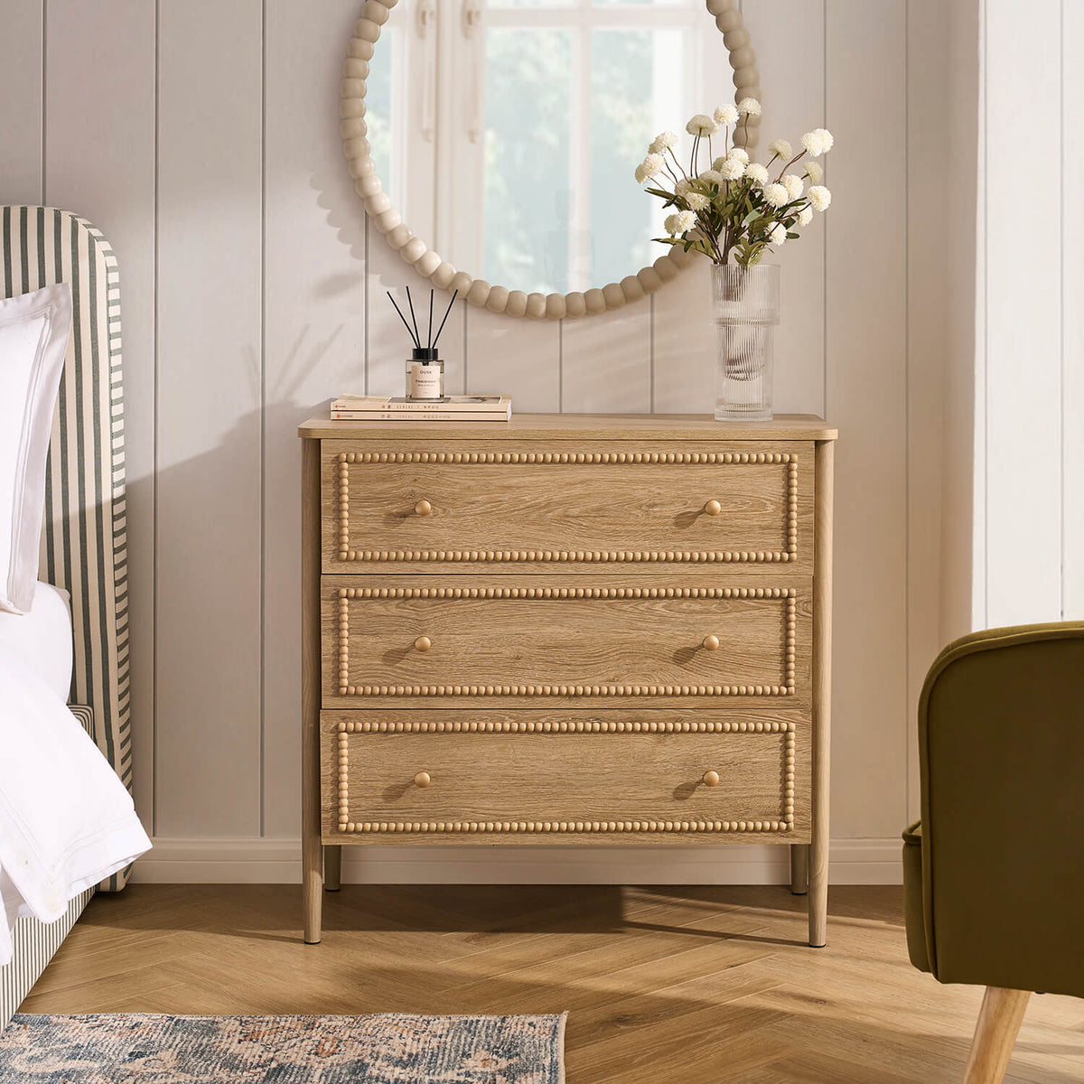 Posy Bobbin 3 Drawer Chest - Light Wood